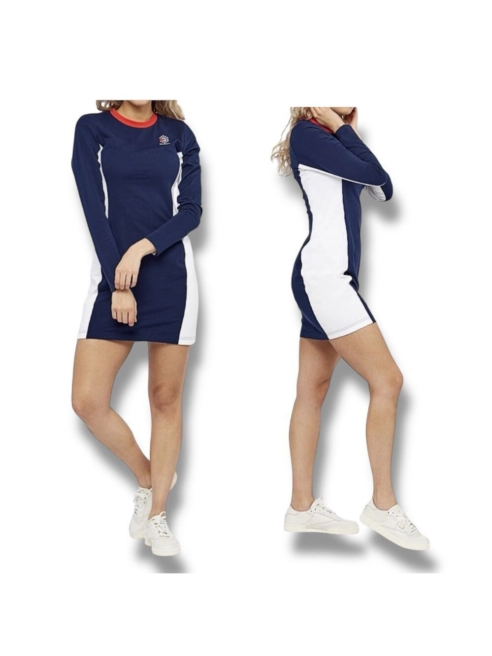 NWT Reebok Rugby Dress Colour-Block Athletic Dress Long Sleeves